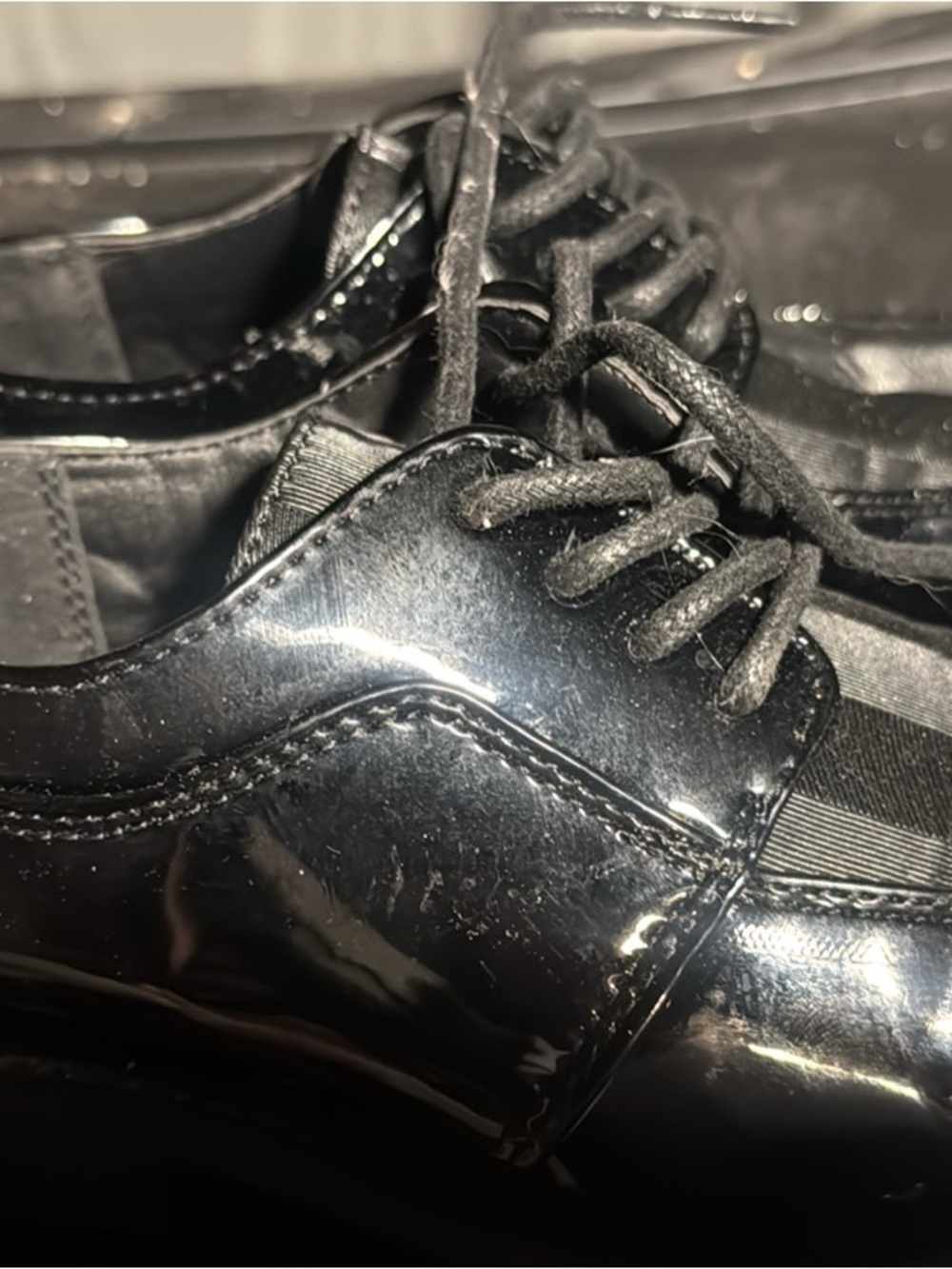 Kids Black Patent Dress Oxfords - Classic Lace-Up